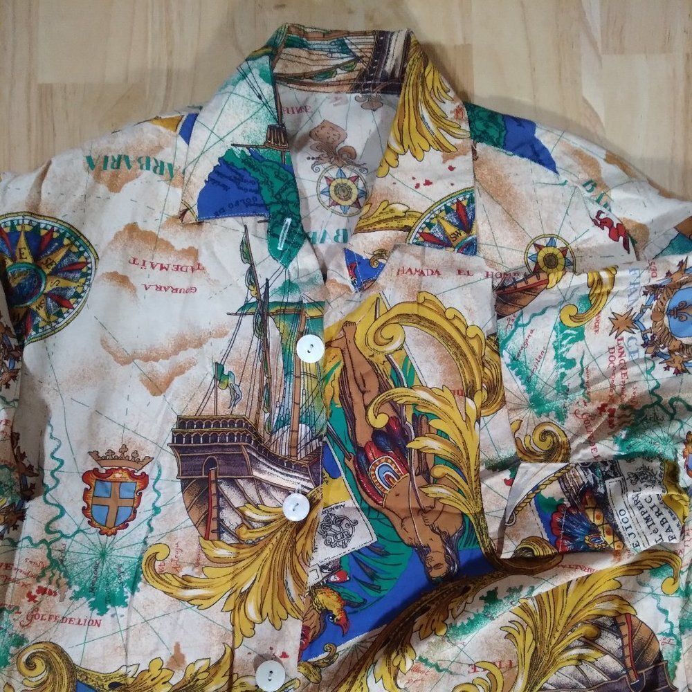 Vintage Mexican Culture Real & Imperial Fabrica Polyester Shirt
